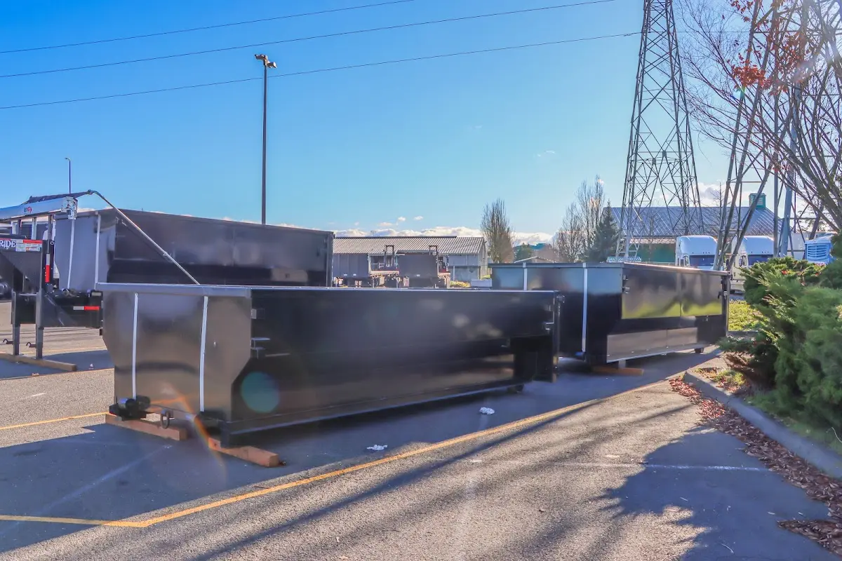 Roll-off dumpster ready for waste disposal at job site for Residential Dumpster Rental in East Whittier
